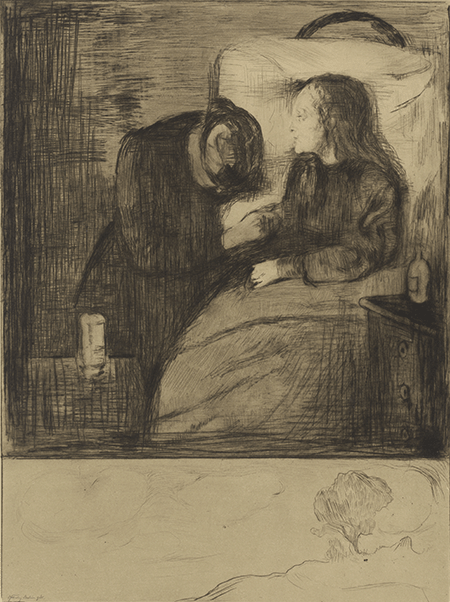 Edvard Munch, The Sick Child, drypoint, 1894. Image: © National Gallery of Art, Washington, D.C. Rosenwald Collection, 1944.14.61